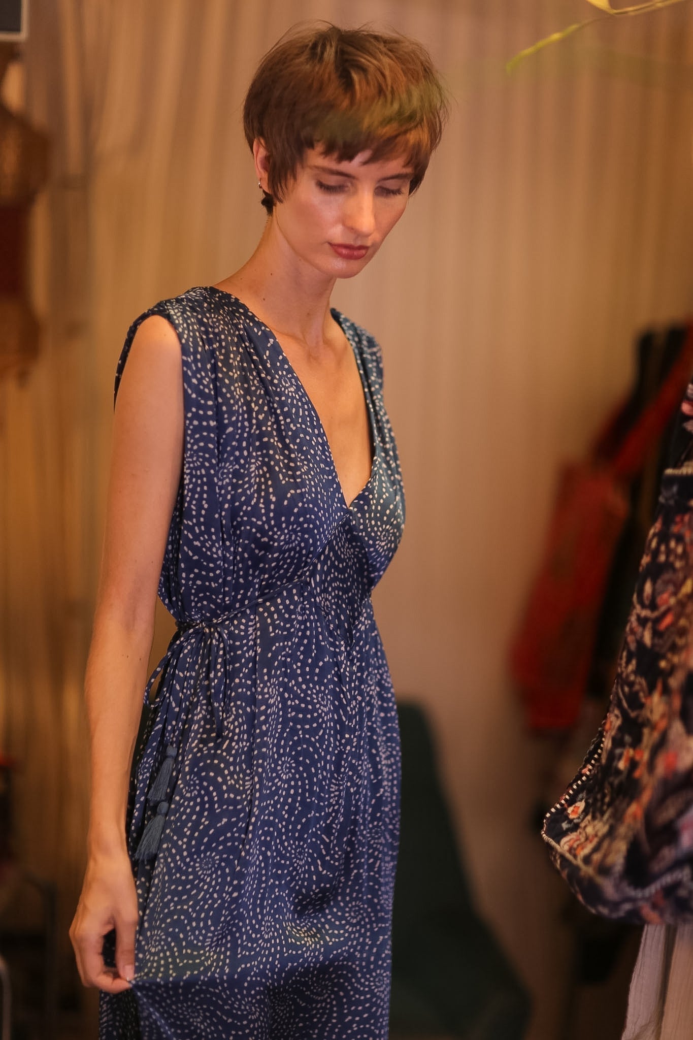 VICTORIA SILK DRESS MARINA - MOMO STUDIO BERLIN - Berlin Concept Store - sustainable & ethical fashion