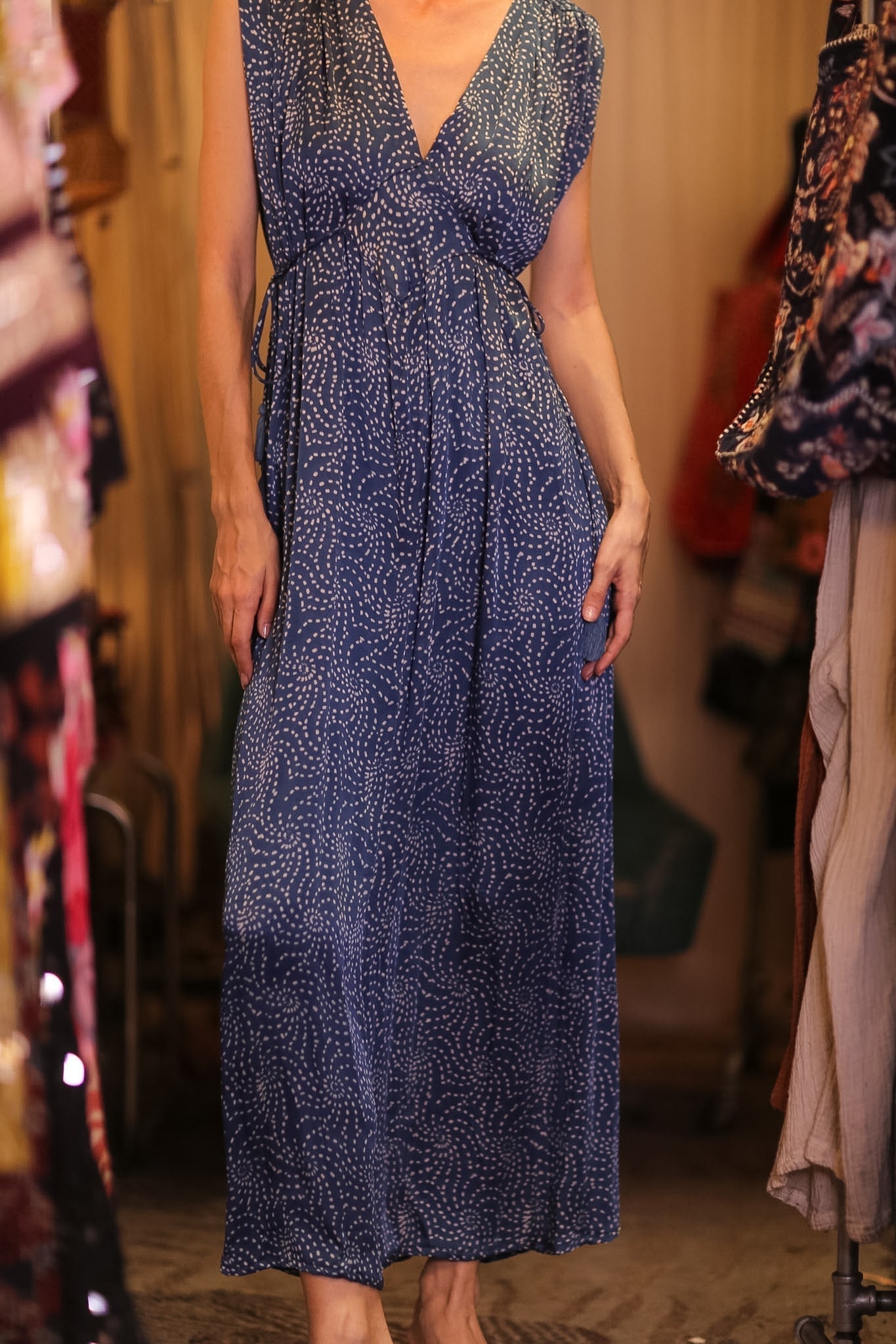 VICTORIA SILK DRESS MARINA - MOMO STUDIO BERLIN - Berlin Concept Store - sustainable & ethical fashion