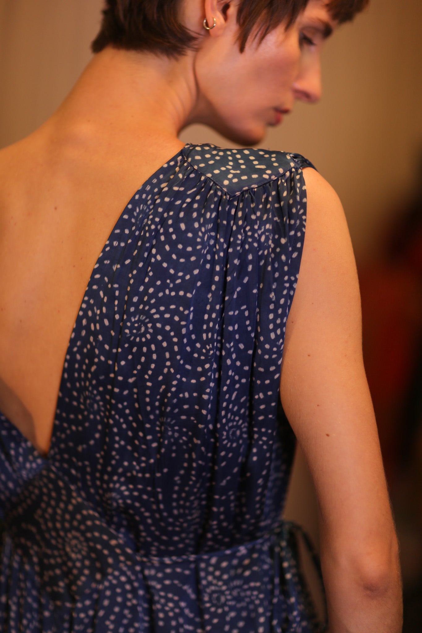 VICTORIA SILK DRESS MARINA - MOMO STUDIO BERLIN - Berlin Concept Store - sustainable & ethical fashion