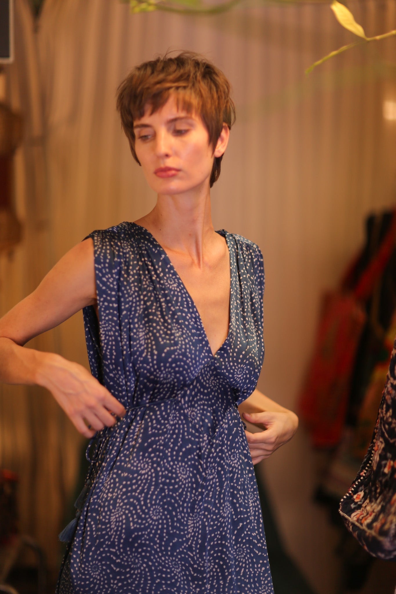 VICTORIA SILK DRESS MARINA - MOMO STUDIO BERLIN - Berlin Concept Store - sustainable & ethical fashion