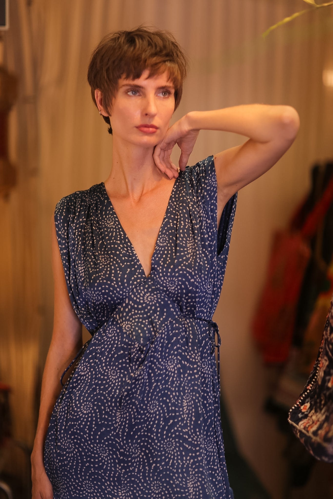 VICTORIA SILK DRESS MARINA - MOMO STUDIO BERLIN - Berlin Concept Store - sustainable & ethical fashion