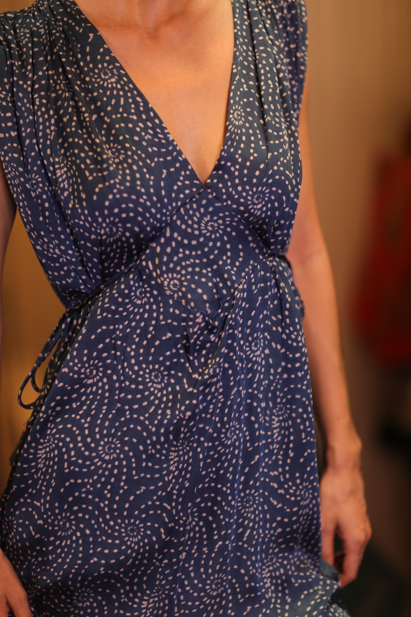 VICTORIA SILK DRESS MARINA - MOMO STUDIO BERLIN - Berlin Concept Store - sustainable & ethical fashion