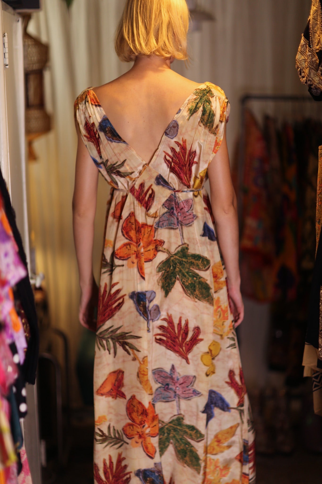 VICTORIA SILK DRESS PRESSED FLOWERS - MOMO STUDIO BERLIN - Berlin Concept Store - sustainable & ethical fashion