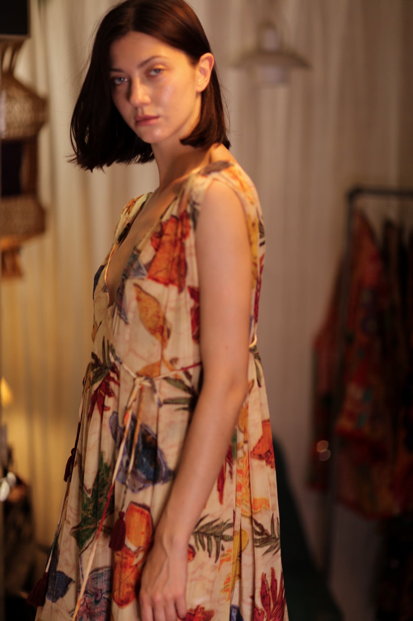 VICTORIA SILK DRESS PRESSED FLOWERS - MOMO STUDIO BERLIN - Berlin Concept Store - sustainable & ethical fashion