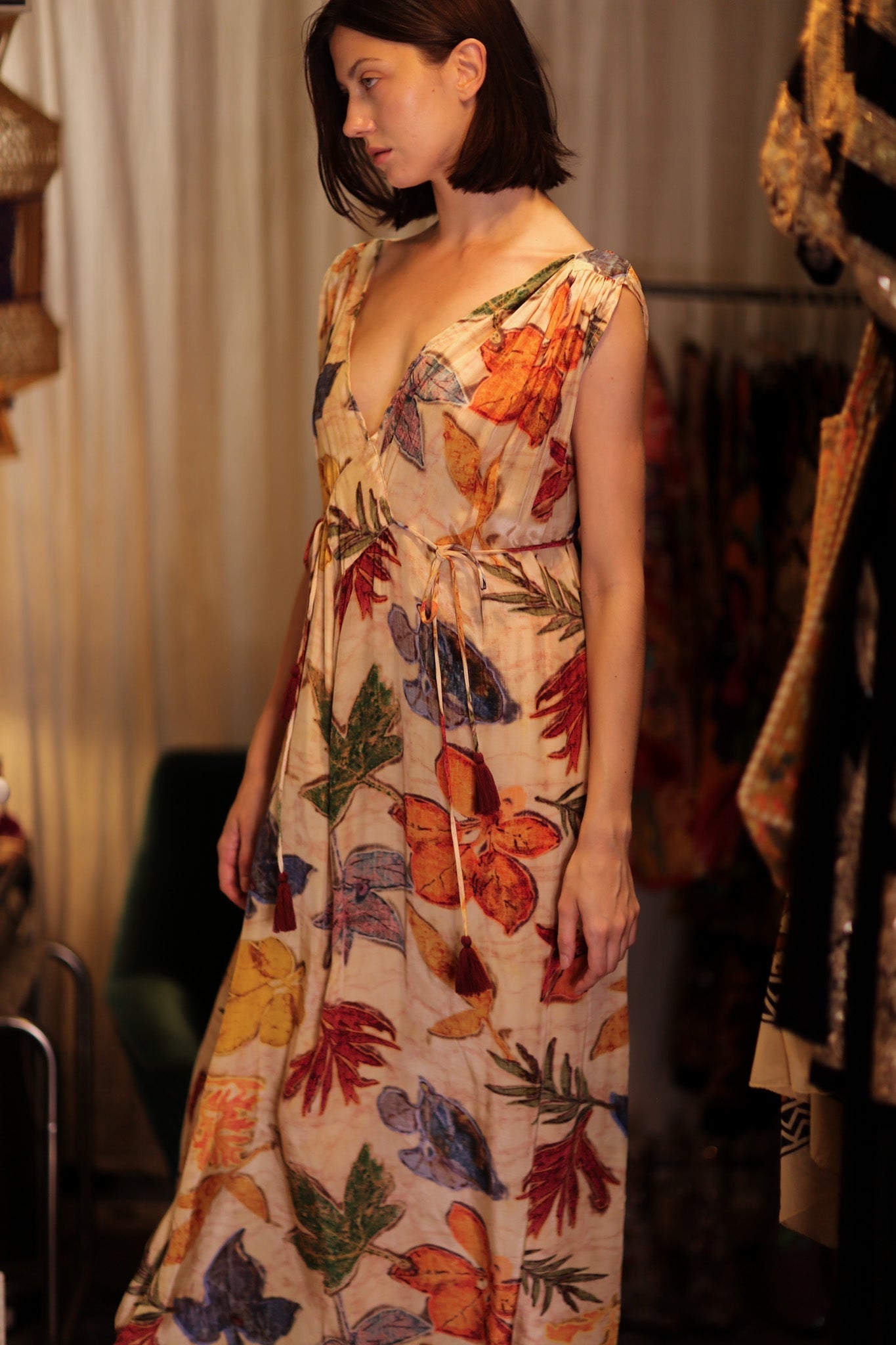 VICTORIA SILK DRESS PRESSED FLOWERS - MOMO STUDIO BERLIN - Berlin Concept Store - sustainable & ethical fashion