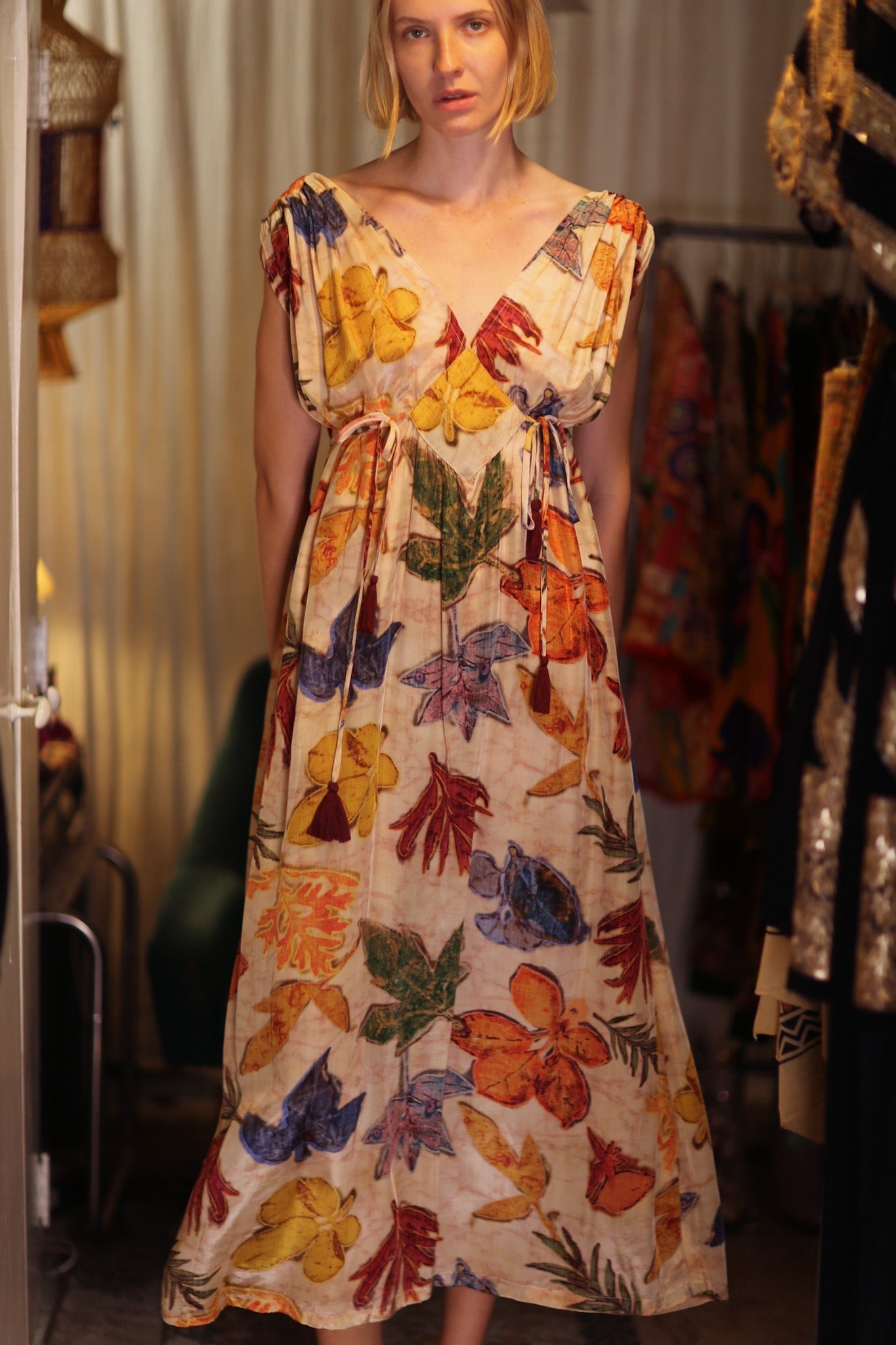 VICTORIA SILK DRESS PRESSED FLOWERS - MOMO STUDIO BERLIN - Berlin Concept Store - sustainable & ethical fashion