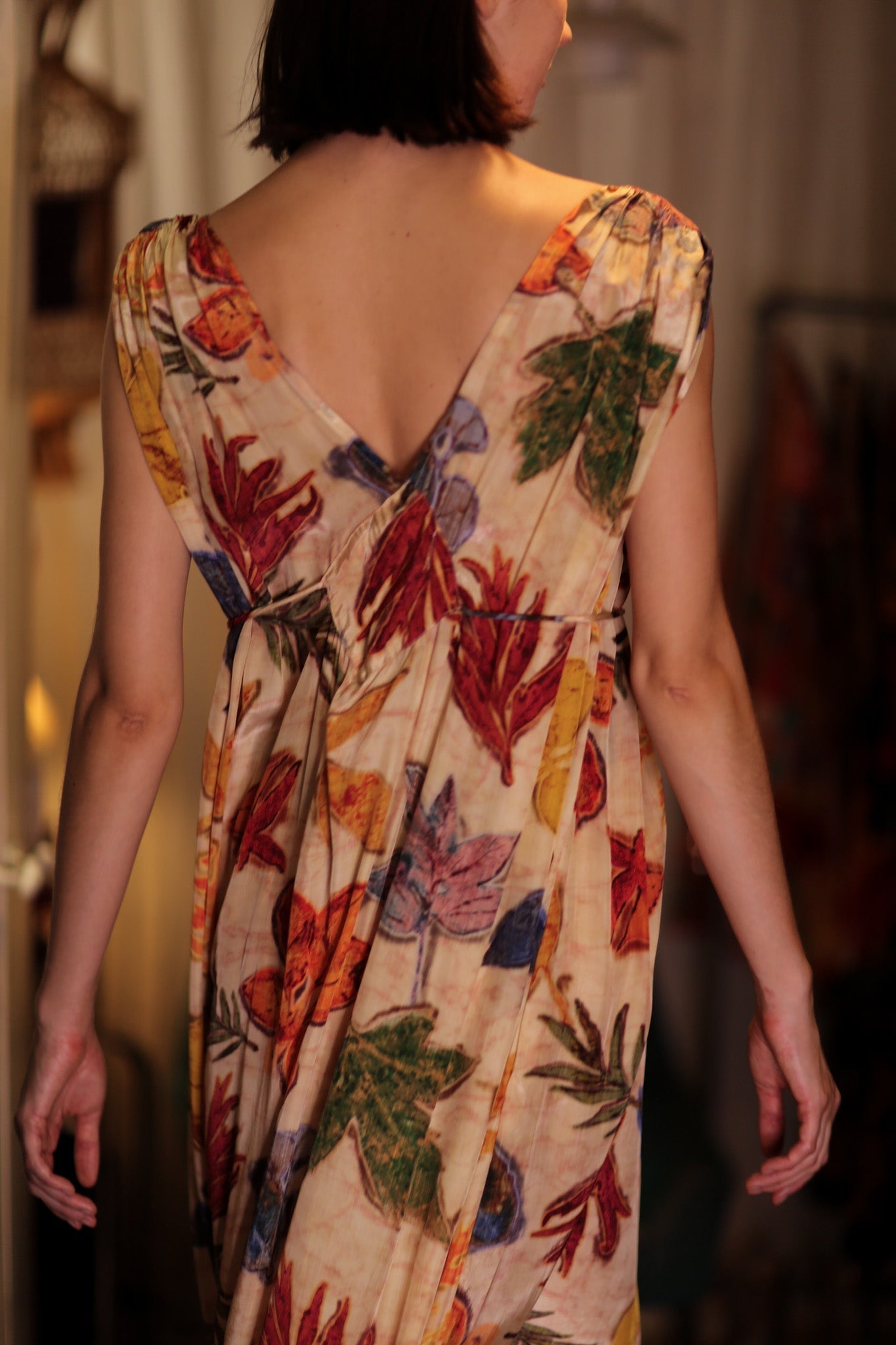 VICTORIA SILK DRESS PRESSED FLOWERS - MOMO STUDIO BERLIN - Berlin Concept Store - sustainable & ethical fashion