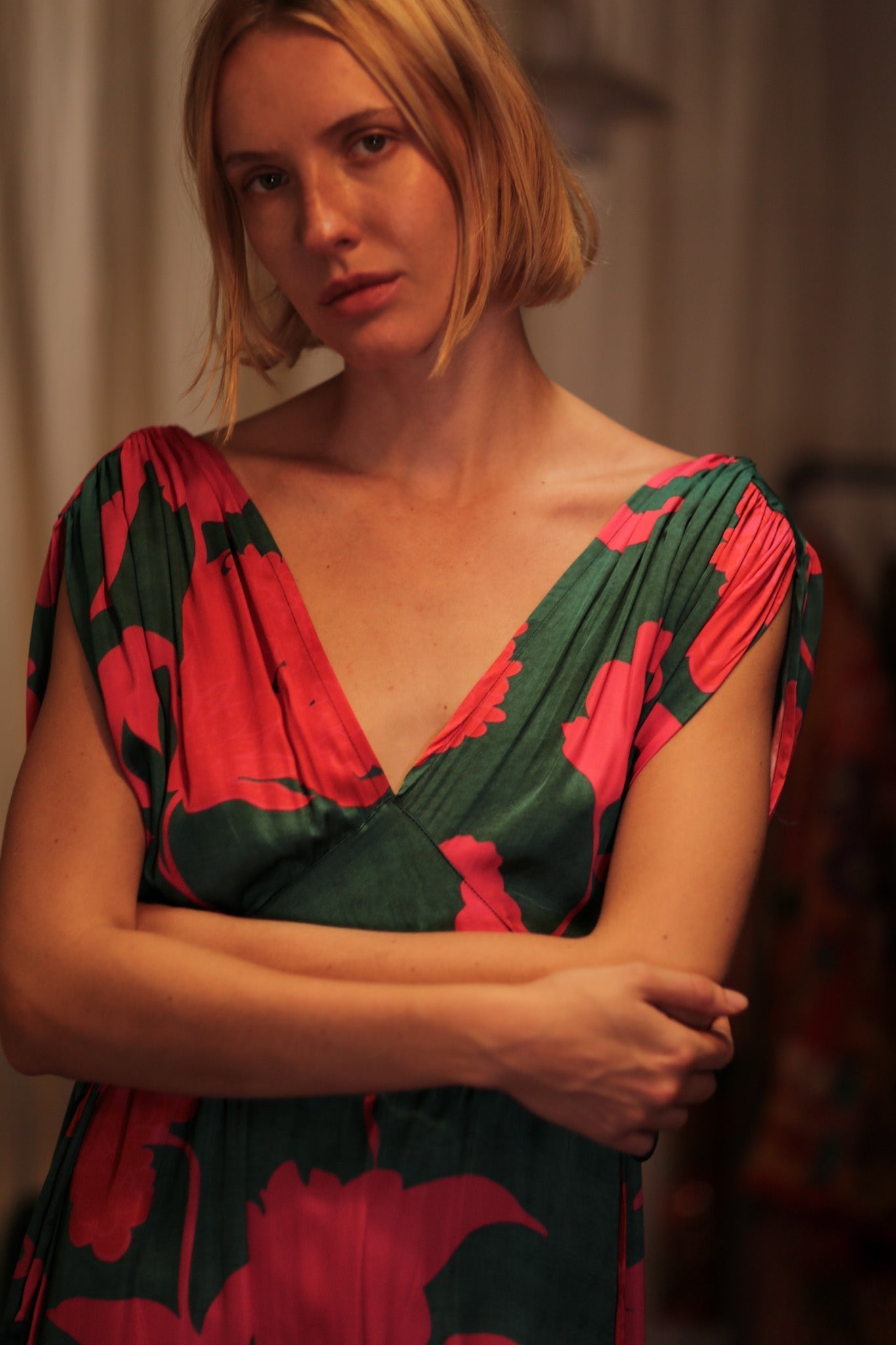 VICTORIA SILK DRESS VERMILION VINES - MOMO STUDIO BERLIN - Berlin Concept Store - sustainable & ethical fashion