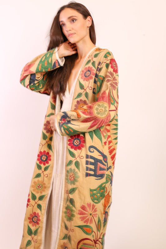 VINTAGE EMBROIDERED COAT DUSTER KARNA - MOMO STUDIO BERLIN - Berlin Concept Store - sustainable & ethical fashion