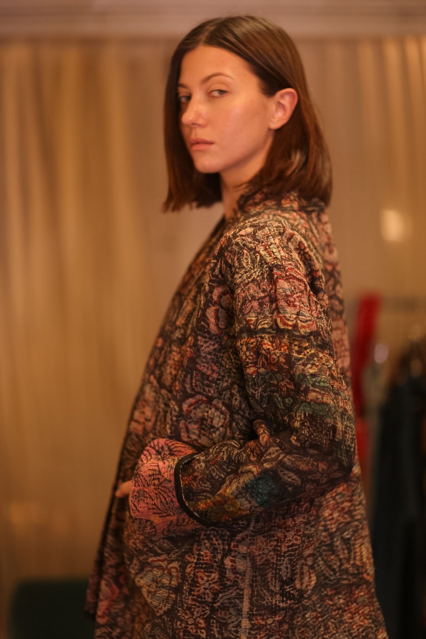 VINTAGE STYLE KANTHA SHORT KIMONO WILDROSE - MOMO STUDIO BERLIN - Berlin Concept Store - sustainable & ethical fashion