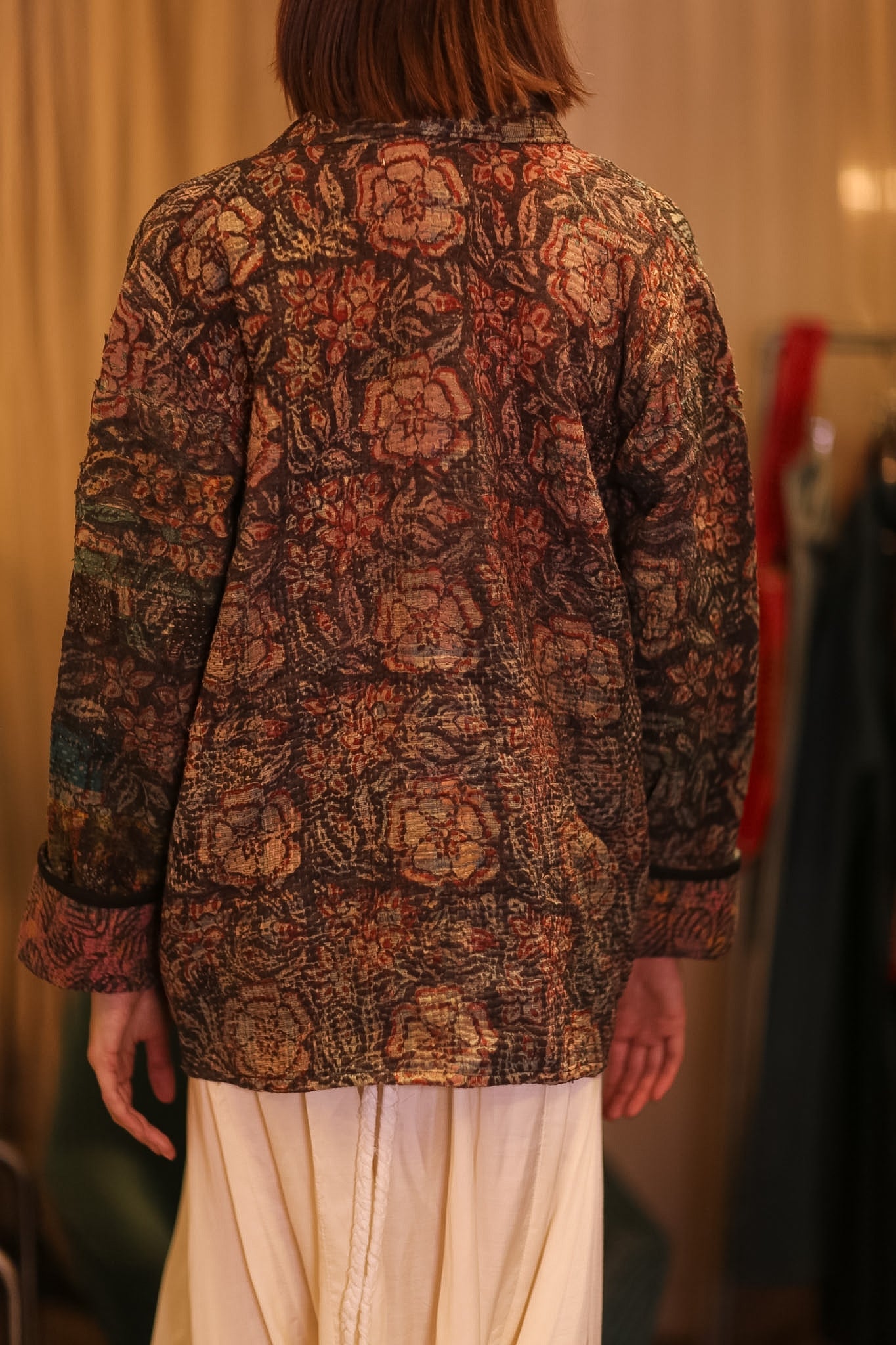 VINTAGE STYLE KANTHA SHORT KIMONO WILDROSE - MOMO STUDIO BERLIN - Berlin Concept Store - sustainable & ethical fashion