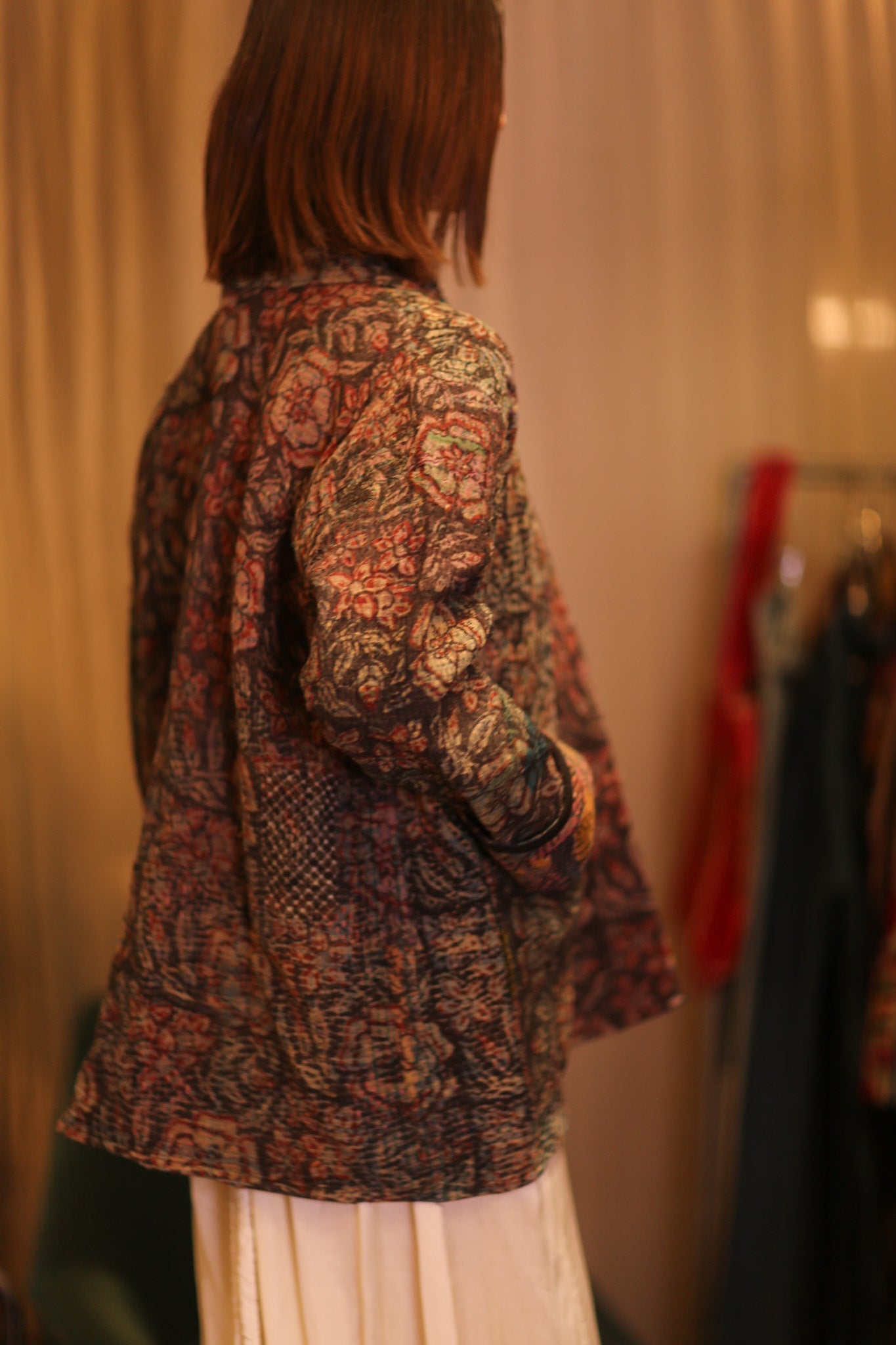 VINTAGE STYLE KANTHA SHORT KIMONO WILDROSE - MOMO STUDIO BERLIN - Berlin Concept Store - sustainable & ethical fashion