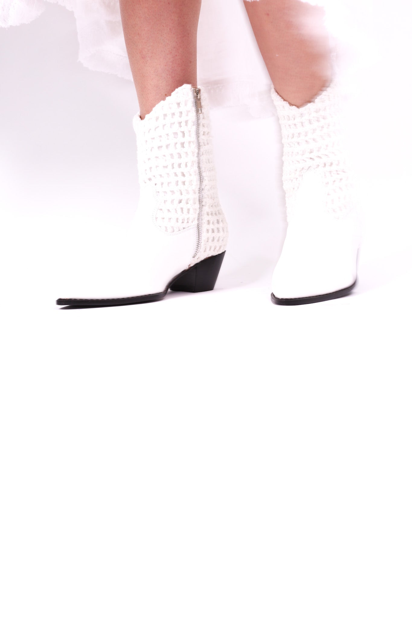 WHITE HAND CROCHET LEATHER ANKLE BOOTS NENNA - MOMO STUDIO BERLIN - Berlin Concept Store - sustainable & ethical fashion