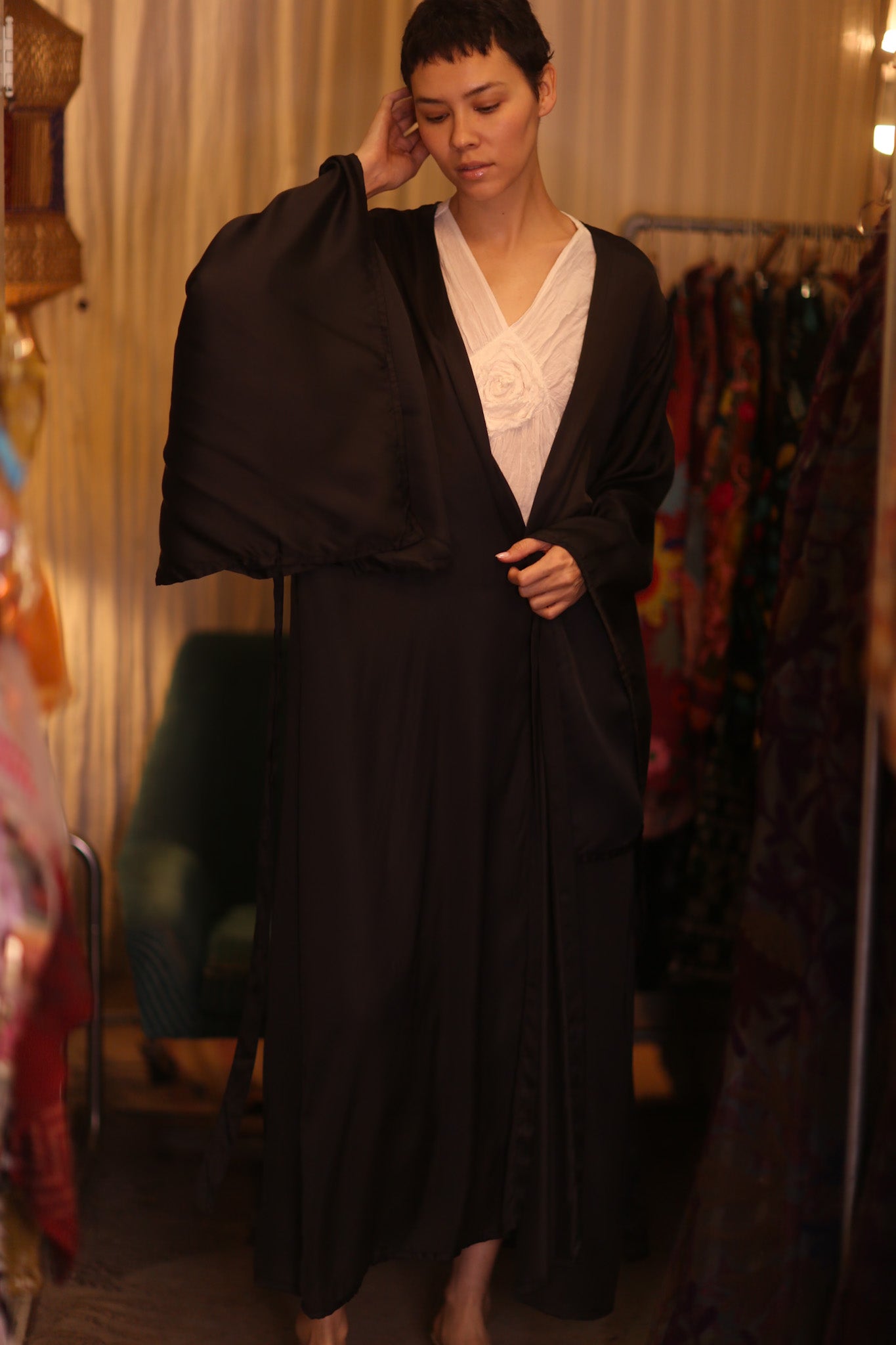 WING KIMONO PINA SOLID BLACK - MOMO STUDIO BERLIN - Berlin Concept Store - sustainable & ethical fashion