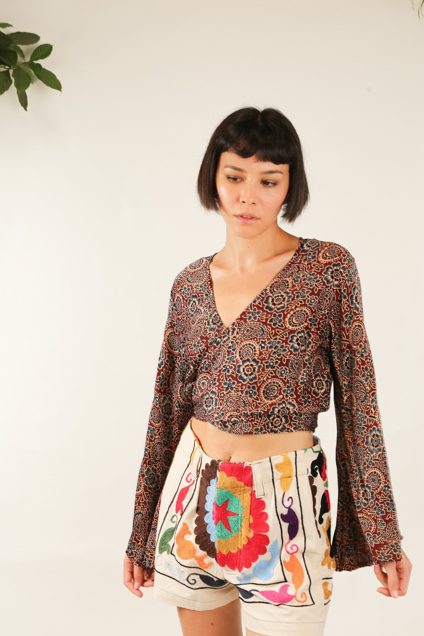 WRAP TOP SILK BLOCK PRINT CELINA - MOMO STUDIO BERLIN - Berlin Concept Store - sustainable & ethical fashion