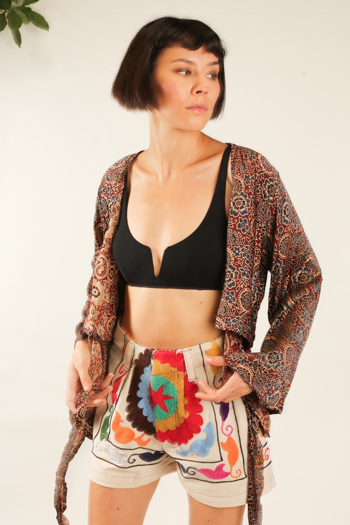 WRAP TOP SILK BLOCK PRINT CELINA - MOMO STUDIO BERLIN - Berlin Concept Store - sustainable & ethical fashion