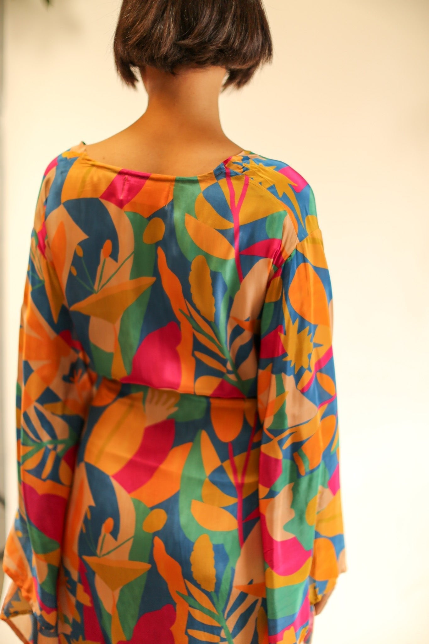 XL HAND BLOCK SILK KIMONO TYLET - MOMO STUDIO BERLIN - Berlin Concept Store - sustainable & ethical fashion