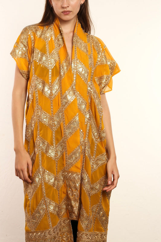 YELLOW GOLDEN SILK KIMONO UTE - MOMO STUDIO BERLIN - Berlin Concept Store - sustainable & ethical fashion