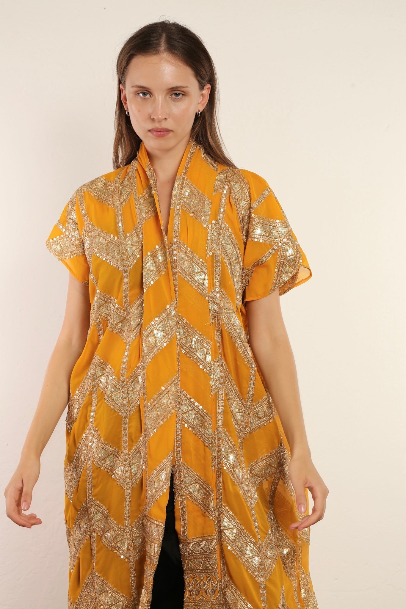 YELLOW GOLDEN SILK KIMONO UTE - MOMO STUDIO BERLIN - Berlin Concept Store - sustainable & ethical fashion