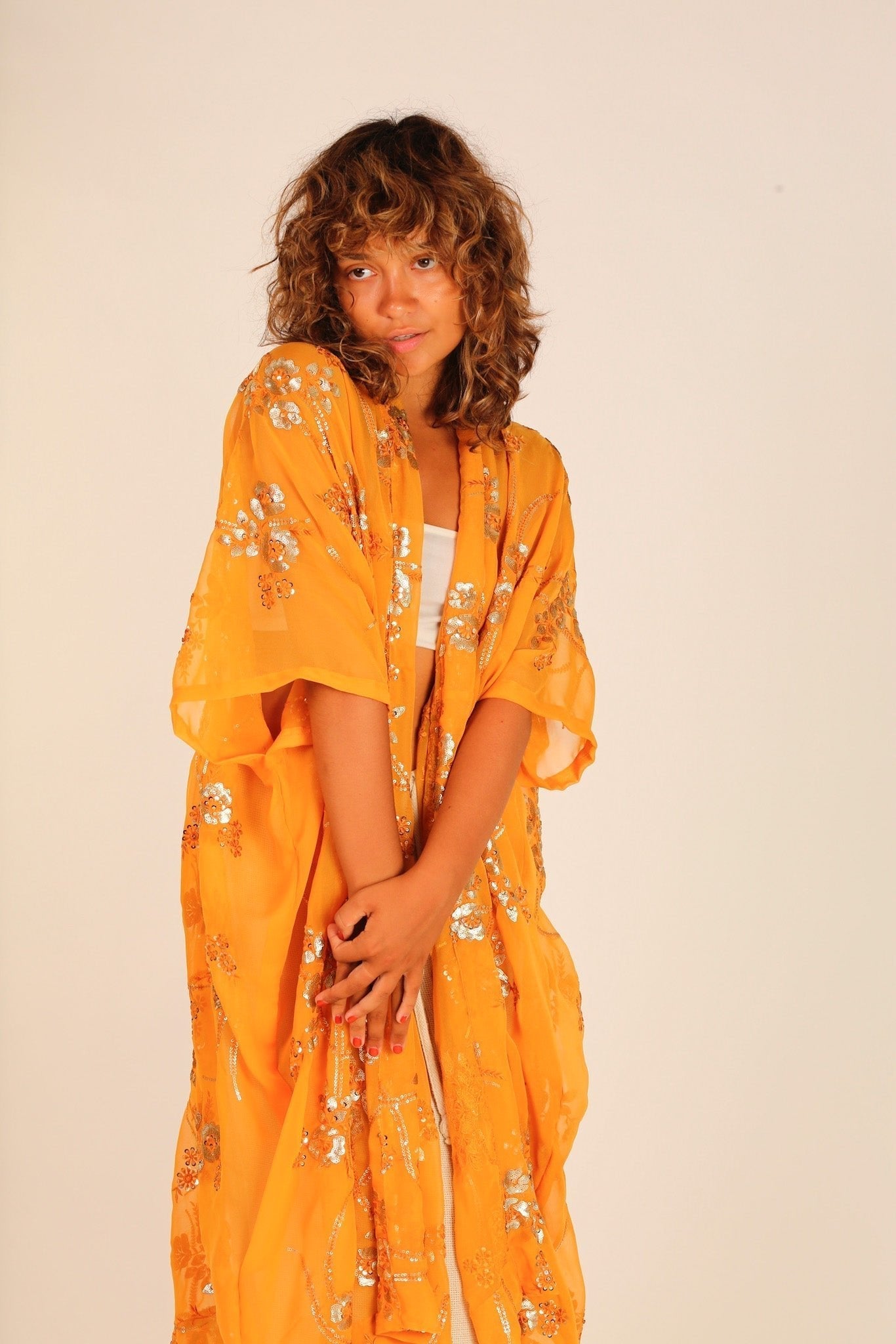 YELLOW ORANGE KIMONO LYSA - MOMO STUDIO BERLIN - Berlin Concept Store - sustainable & ethical fashion