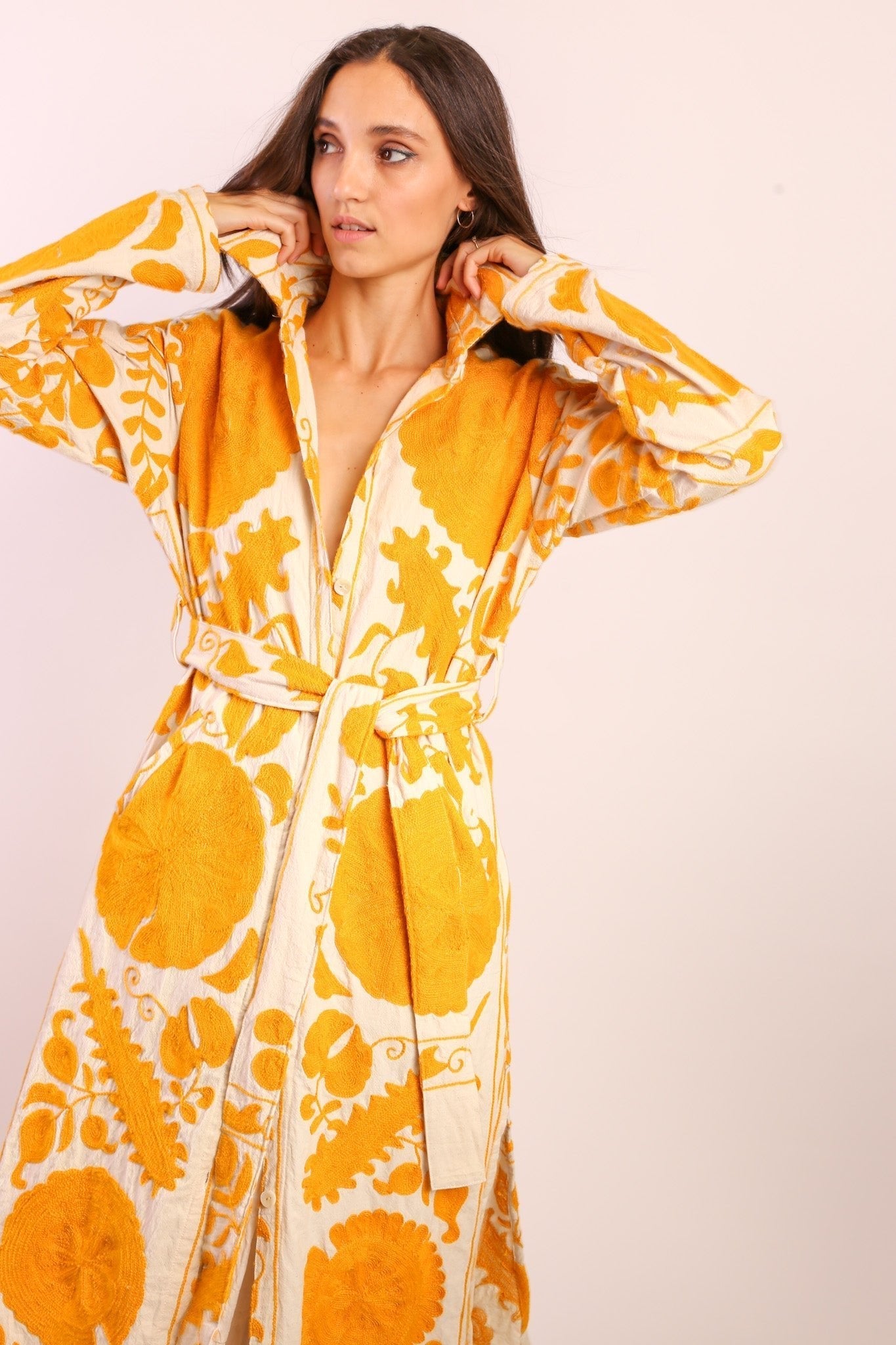 YELLOW SUZANI COAT ANINO - MOMO STUDIO BERLIN - Berlin Concept Store - sustainable & ethical fashion