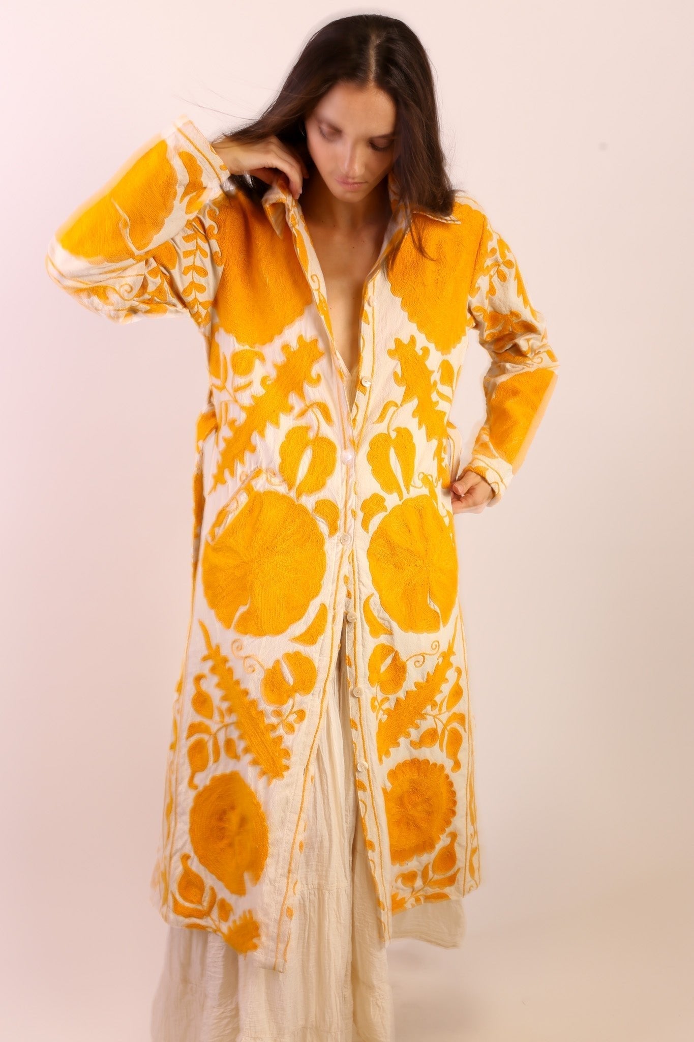 YELLOW SUZANI COAT ANINO - MOMO STUDIO BERLIN - Berlin Concept Store - sustainable & ethical fashion