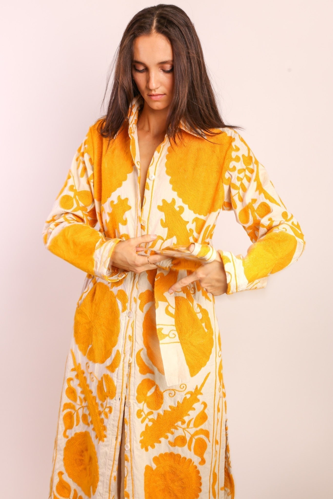 YELLOW SUZANI COAT ANINO - MOMO STUDIO BERLIN - Berlin Concept Store - sustainable & ethical fashion