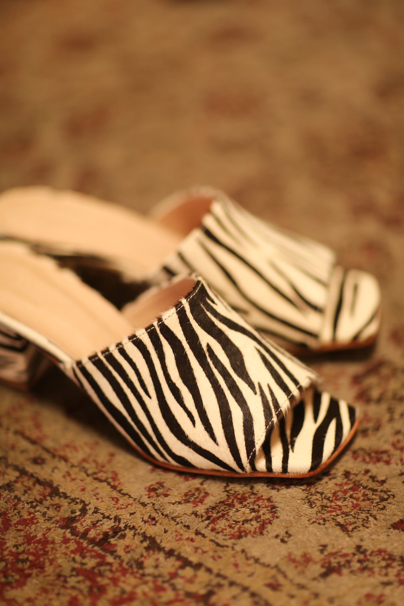 ZEBRA PRINT HEELED MULES - MOMO STUDIO BERLIN - Berlin Concept Store - sustainable & ethical fashion