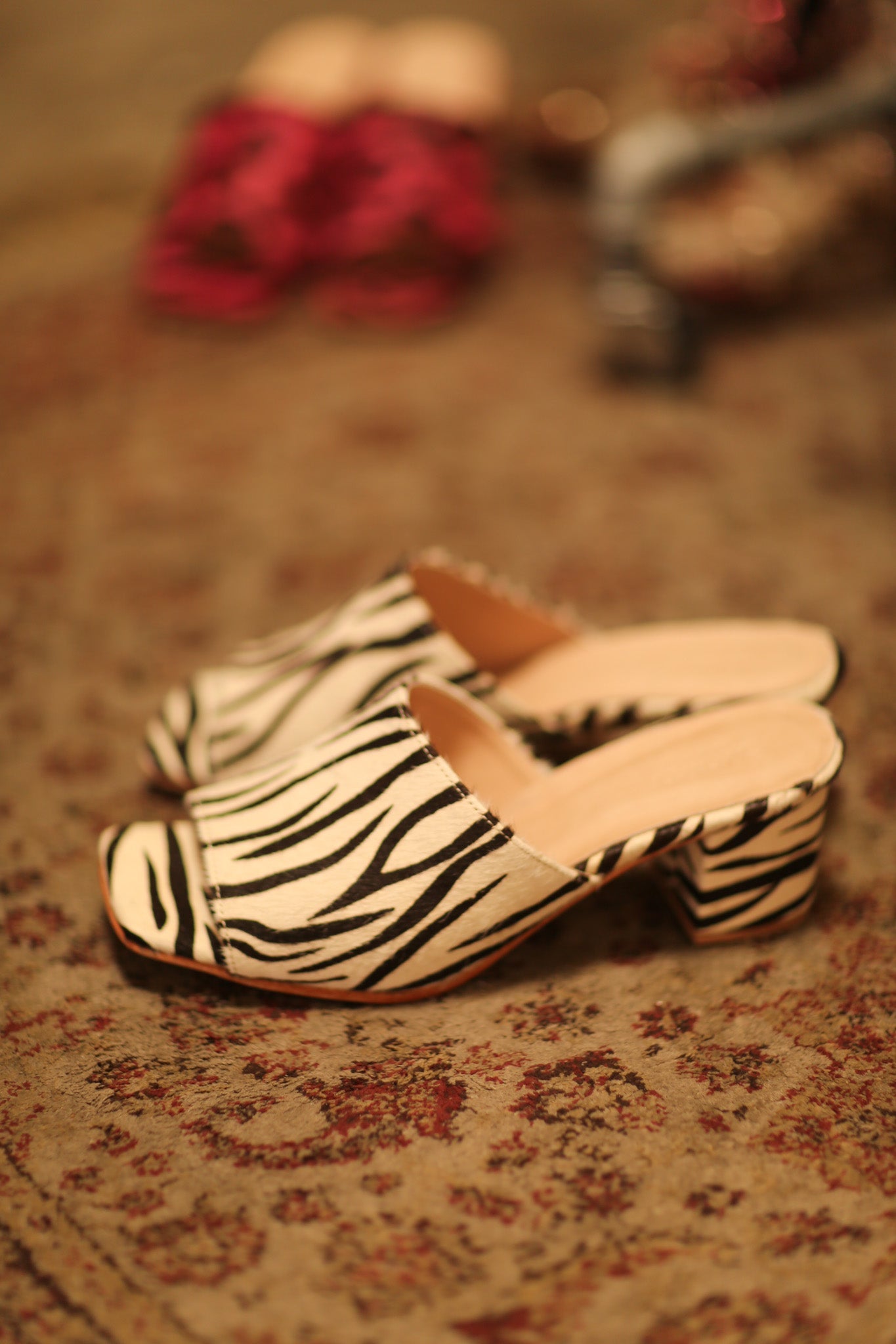 ZEBRA PRINT HEELED MULES - MOMO STUDIO BERLIN - Berlin Concept Store - sustainable & ethical fashion