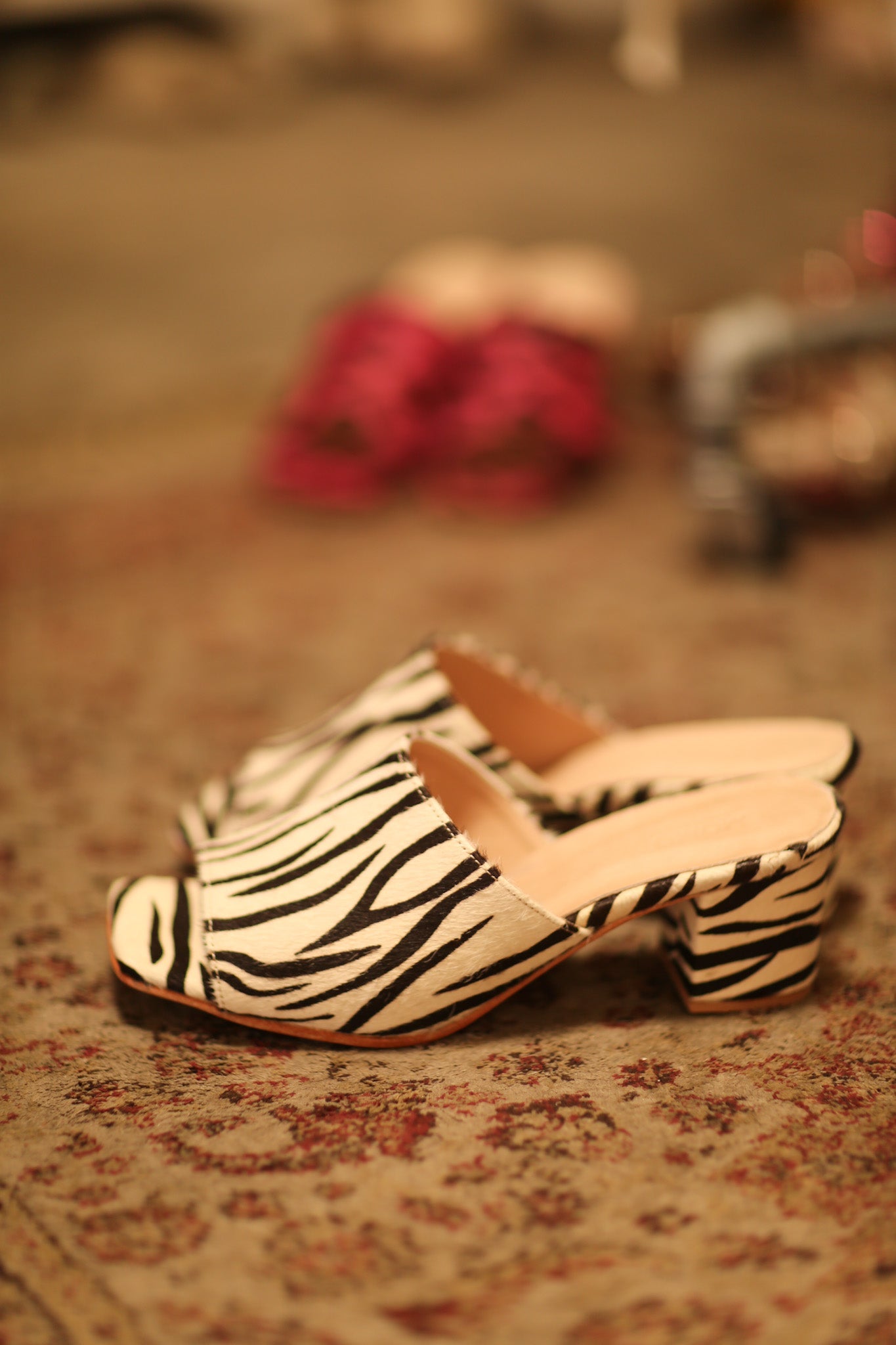 ZEBRA PRINT HEELED MULES - MOMO STUDIO BERLIN - Berlin Concept Store - sustainable & ethical fashion