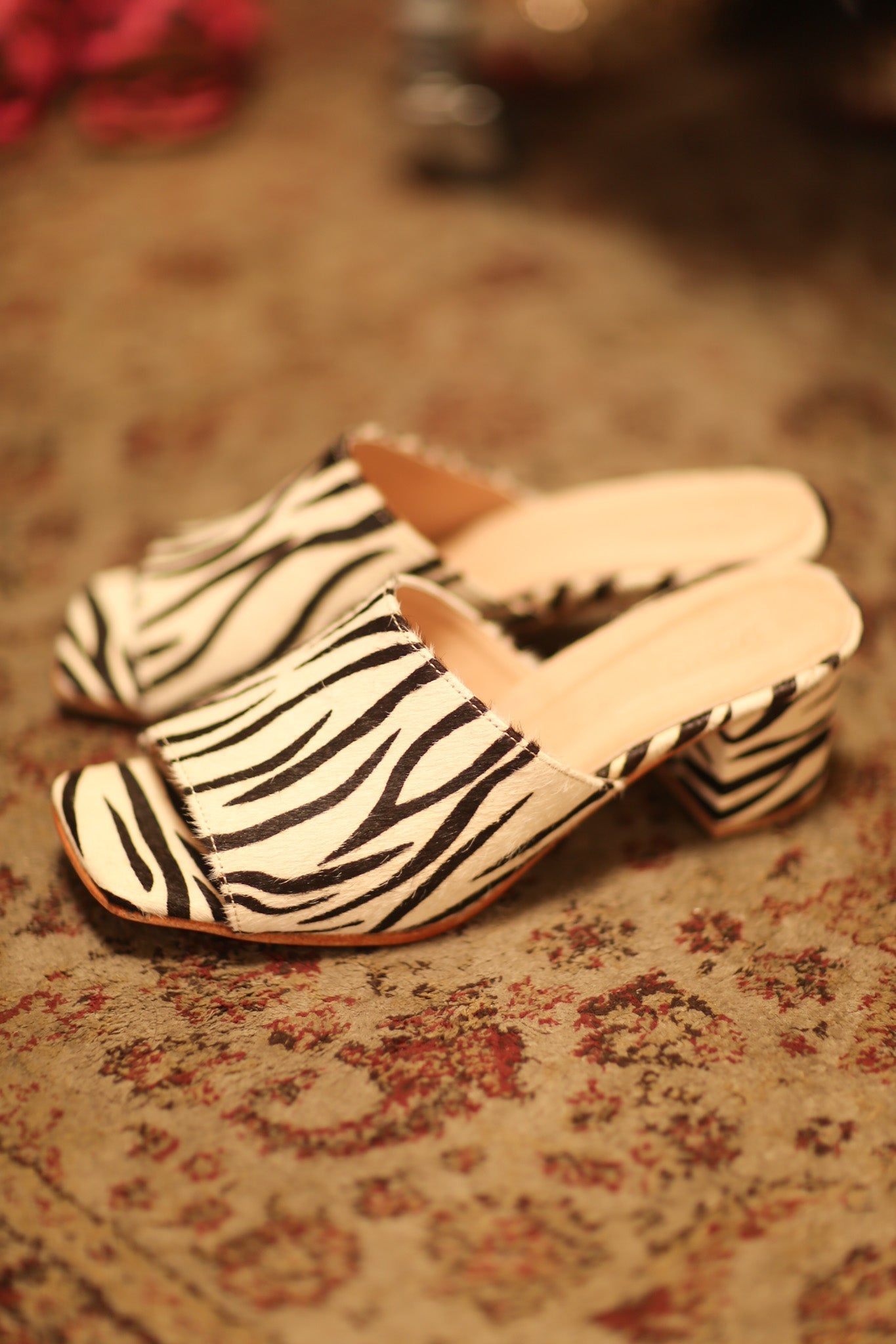 ZEBRA PRINT HEELED MULES - MOMO STUDIO BERLIN - Berlin Concept Store - sustainable & ethical fashion