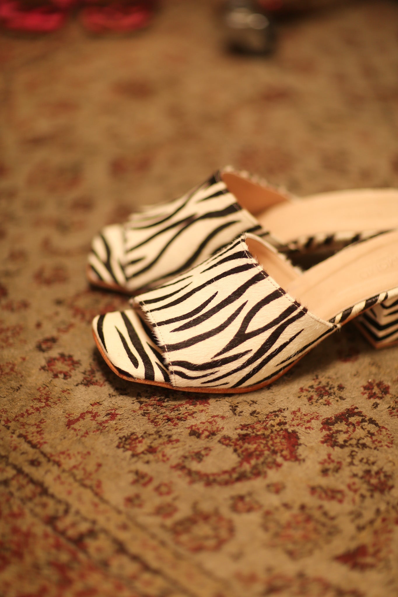 ZEBRA PRINT HEELED MULES - MOMO STUDIO BERLIN - Berlin Concept Store - sustainable & ethical fashion