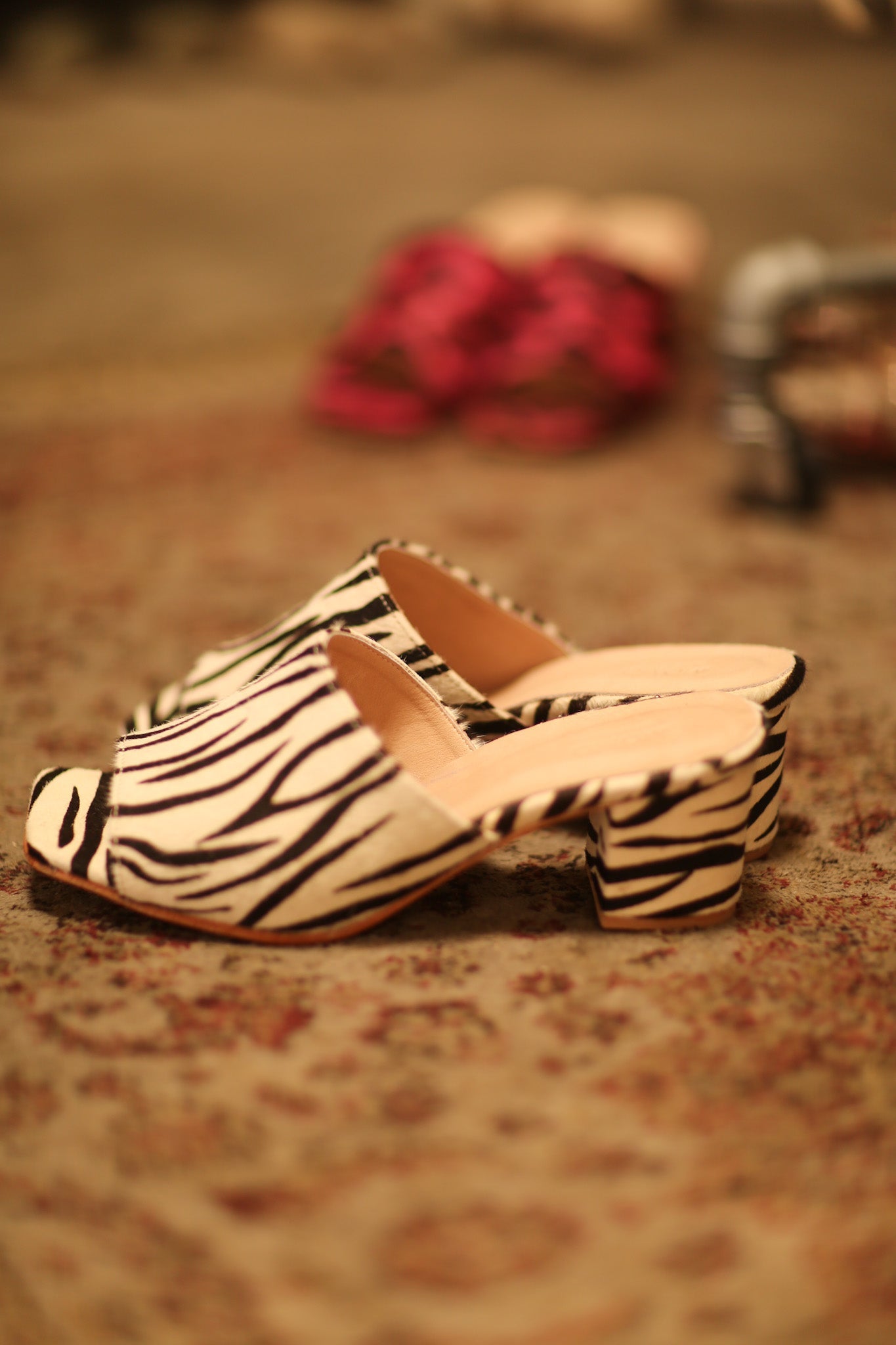 ZEBRA PRINT HEELED MULES - MOMO STUDIO BERLIN - Berlin Concept Store - sustainable & ethical fashion