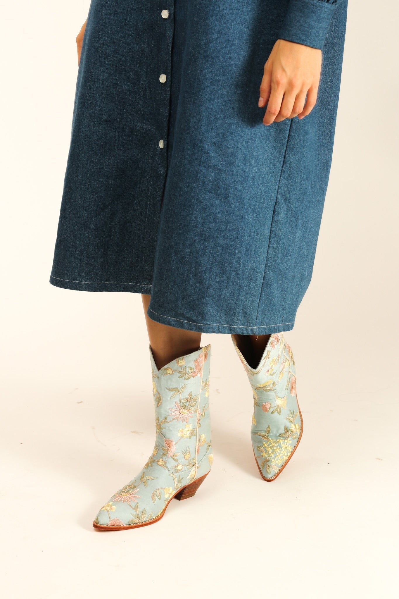 LIGHT BLUE EMBROIDERED BOOTS YANA - MOMO STUDIO BERLIN - Berlin Concept Store - sustainable & ethical fashion